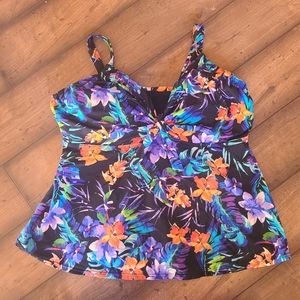 Swimsuits for All Tie Front Tankini Size 18
